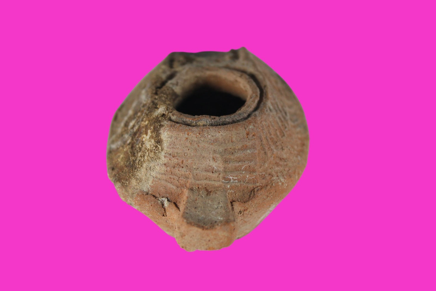 Holy Land Oil Lamp Ancient Artifact Time of the Christians 313-636 AD COA 214