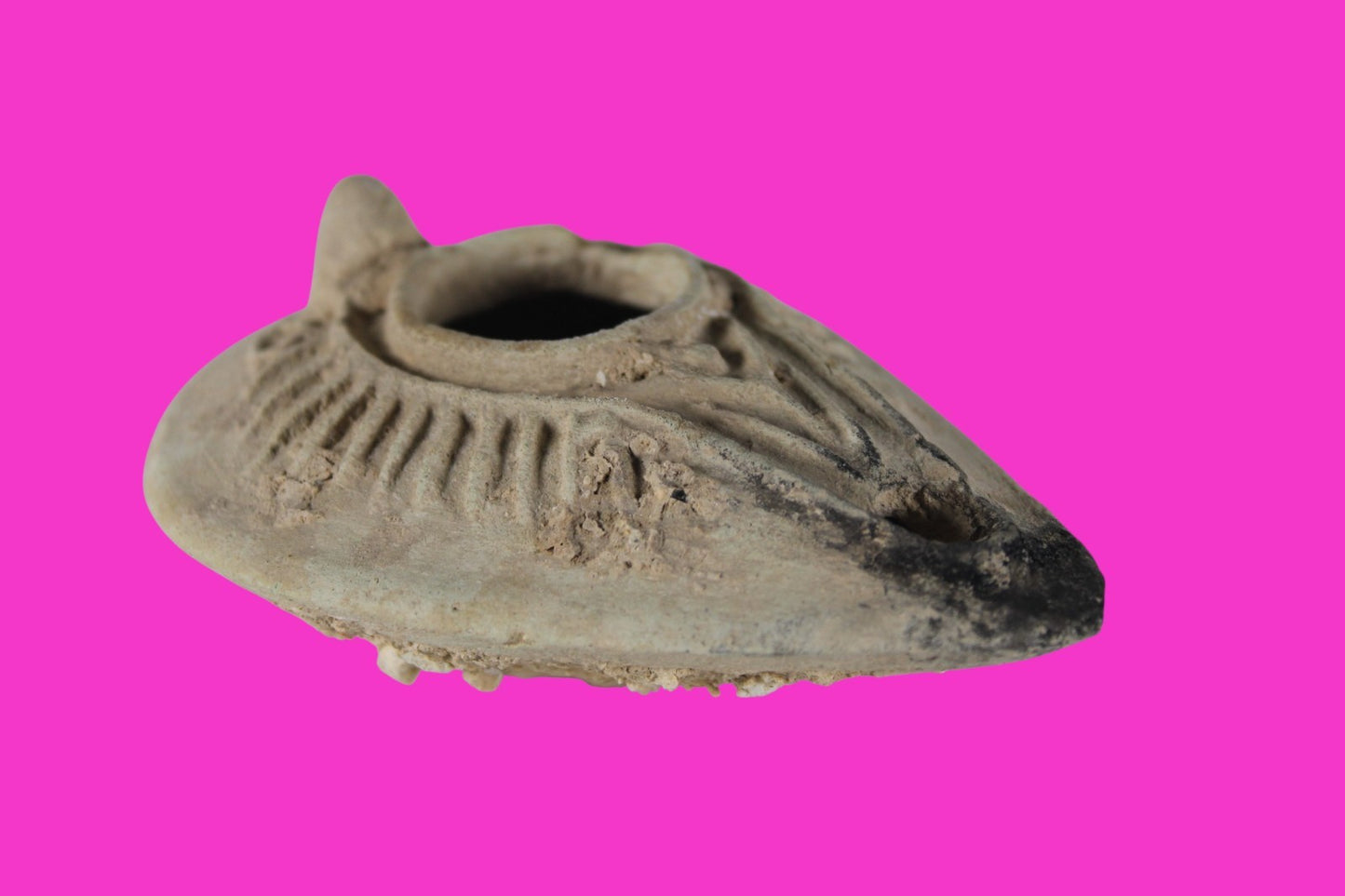 Holy Land Oil Lamp Ancient Artifact Time of the Christians 313-636 AD COA 187
