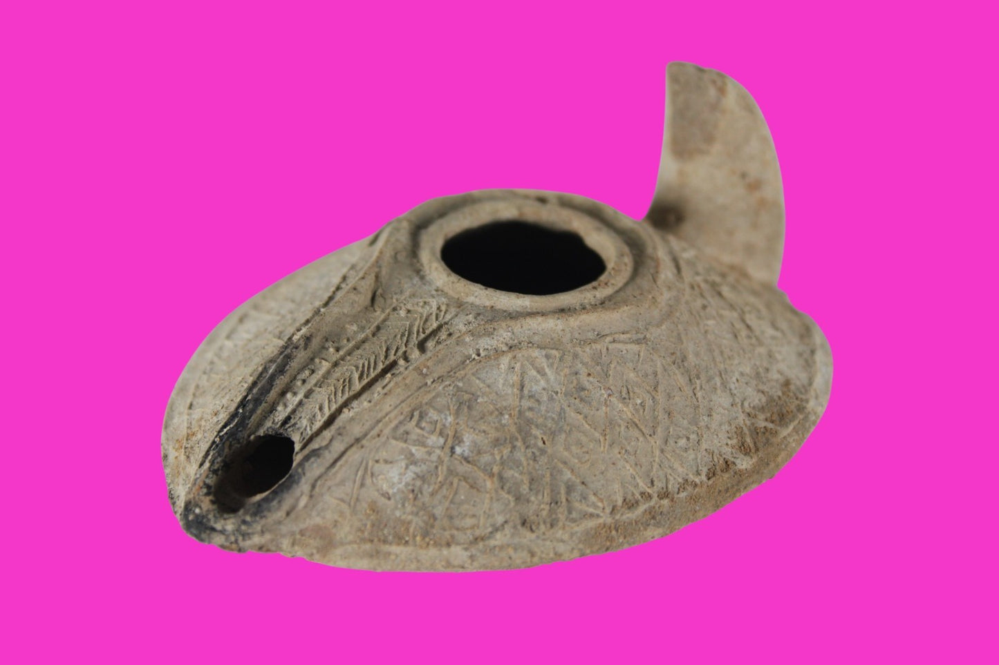 Holy Land Oil Lamp Ancient Artifact Time of the Christians 313-636 AD COA 221