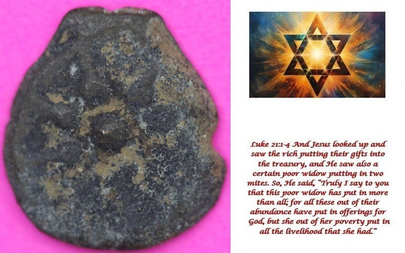 Widows Mite Coin Holy Land Artifact Frameable Display Card Jesus Christ COA B531