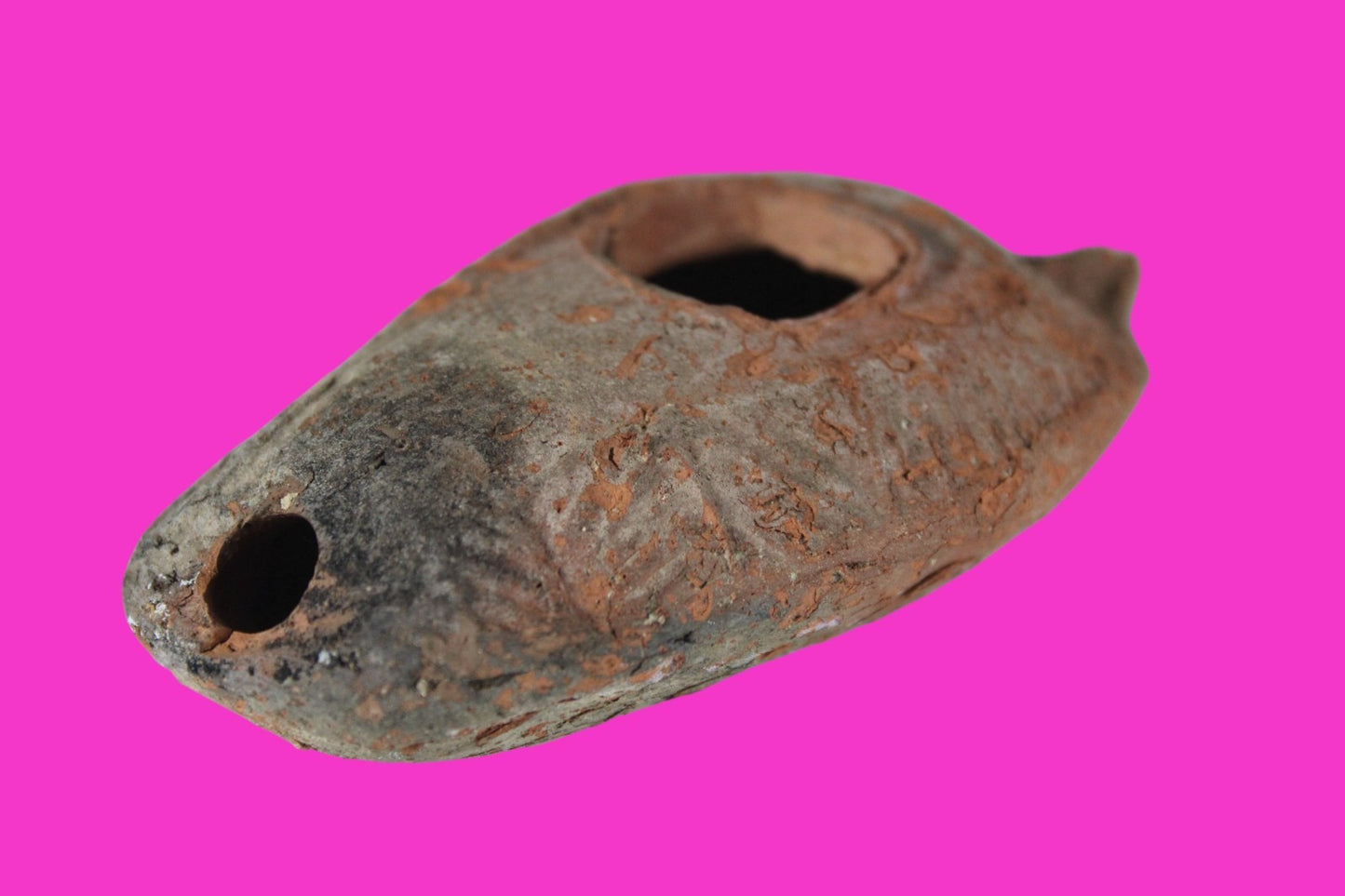 Oil Lamp Holy Land Ancient Artifact Jesus Christ Home Israel 300-600 AD COA 101