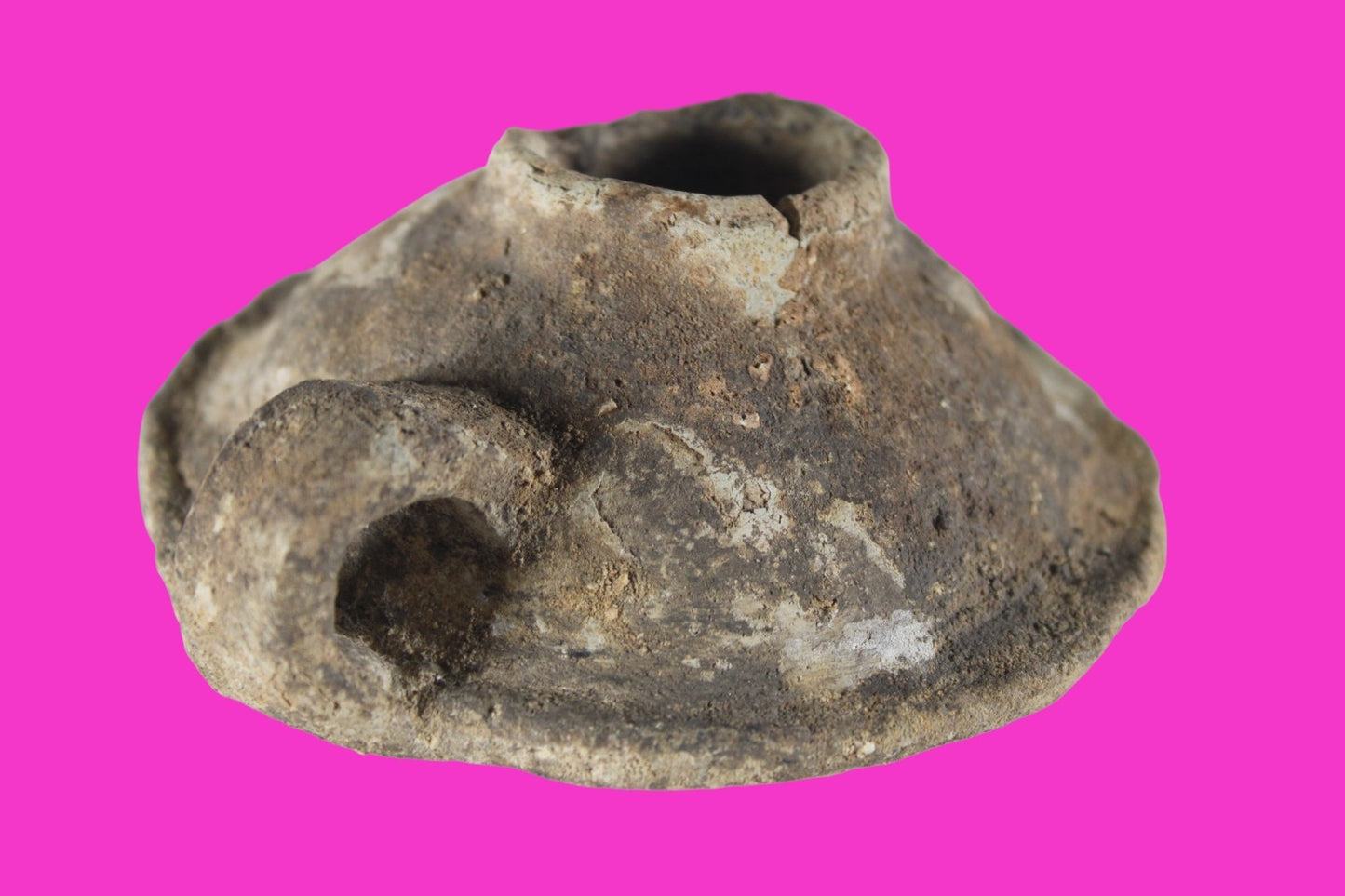 Holy Land Oil Lamp Ancient Artifact Time of the Arab Invasion 660-800 AD COA 244