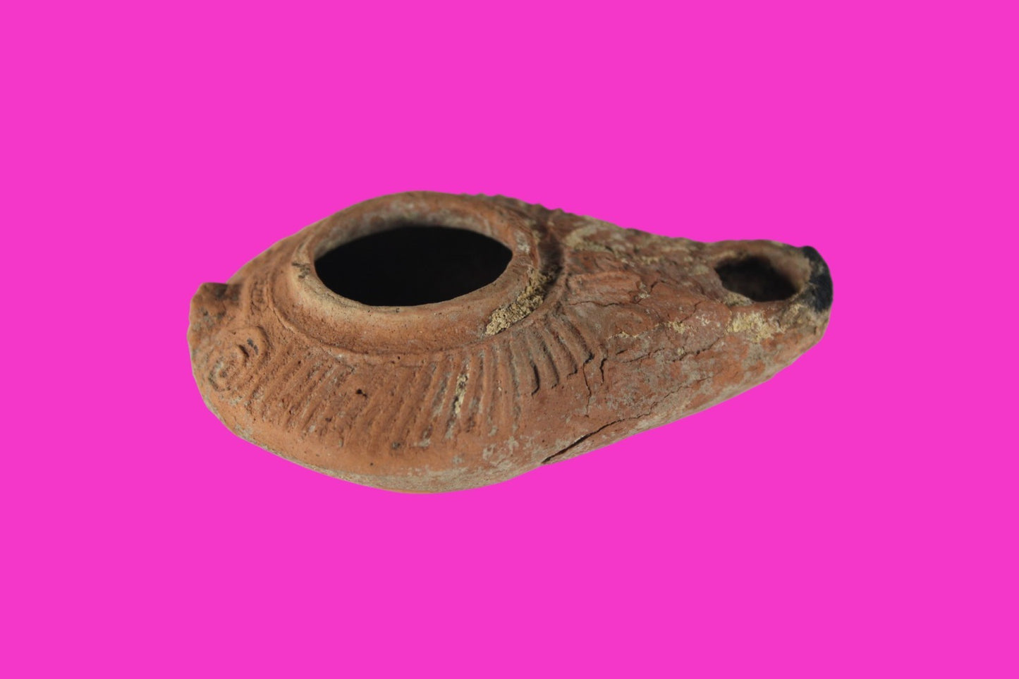 Holy Land Oil Lamp Ancient Artifact Time of the Christians 313-636 AD COA 226