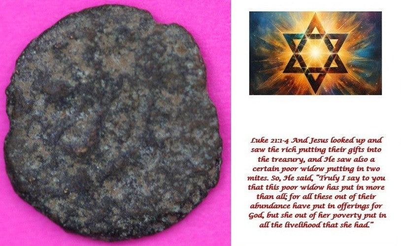 Widows Mite Coin Holy Land Artifact Frameable Display Card Jesus Christ COA B538