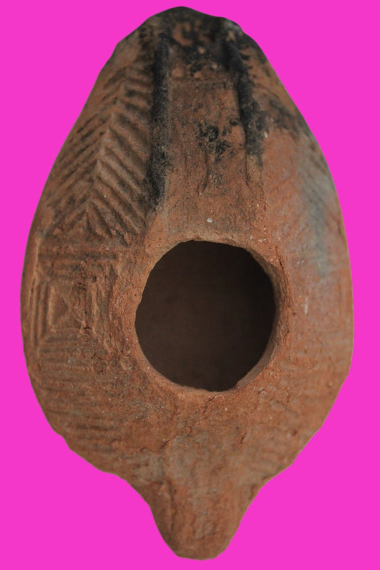 Time of the Christians Oil Lamp Ancient Holy Land Artifact 313-636 AD COA 14