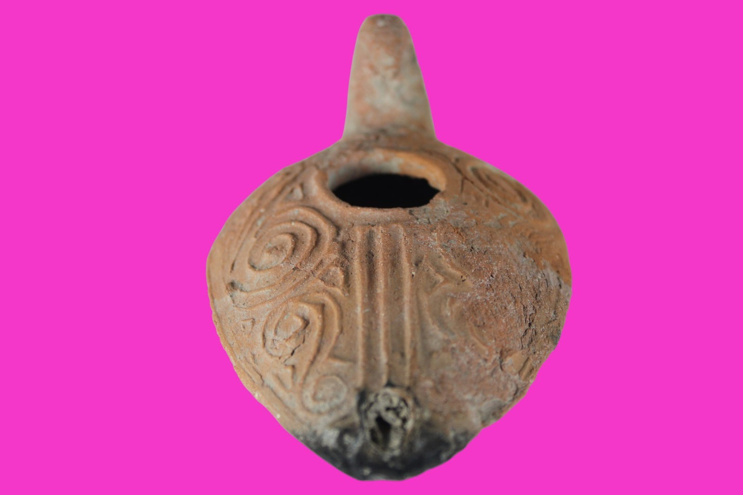 Holy Land Oil Lamp Ancient Artifact Time of the Christians 313-636 AD COA 203