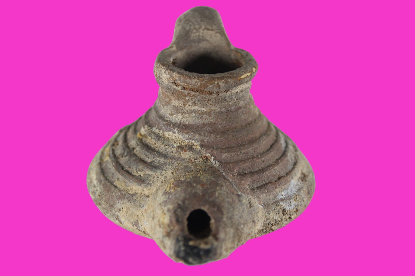 Holy Land Oil Lamp Ancient Artifact Time of the Arab Invasion 660-800 AD COA 240