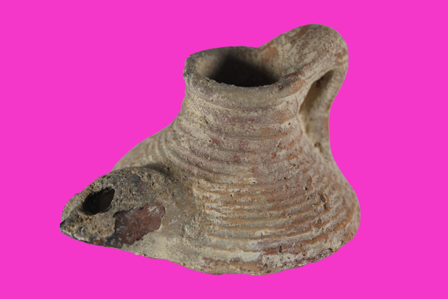 Holy Land Oil Lamp Ancient Artifact Time of the Arab Invasion 660-800 AD COA 236
