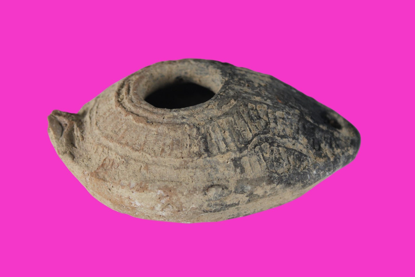 Holy Land Oil Lamp Ancient Artifact Time of the Christians 313-636 AD COA 223