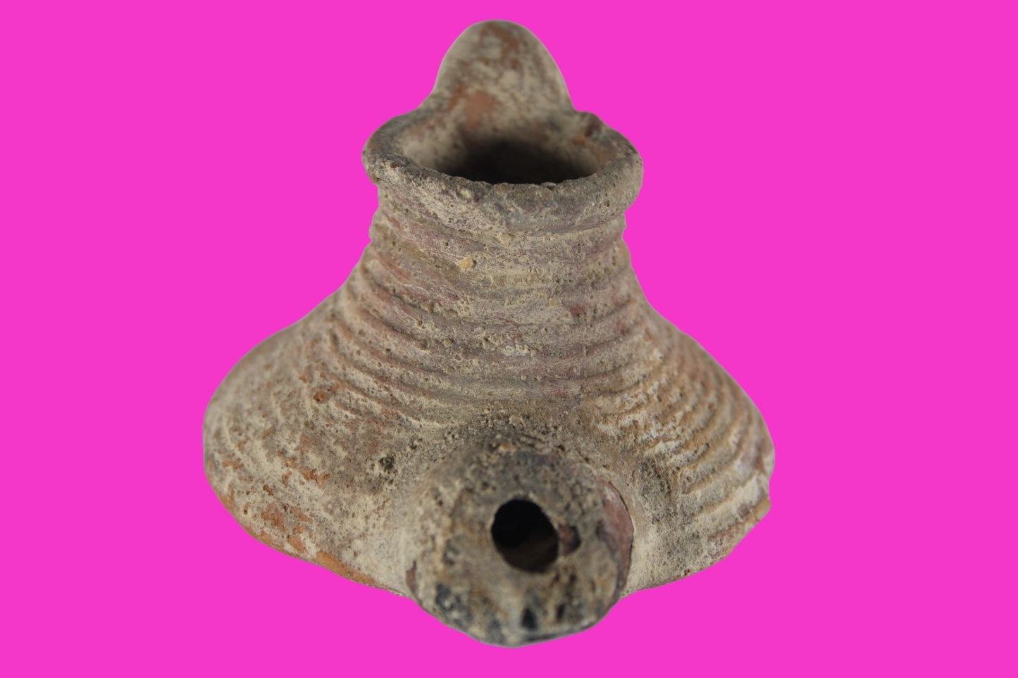Holy Land Oil Lamp Ancient Artifact Time of the Arab Invasion 660-800 AD COA 236