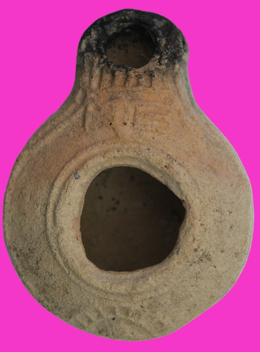 Holy Land Oil Lamp Ancient Artifact Time of Jesus & Apostles 63BC-323AD COA 155