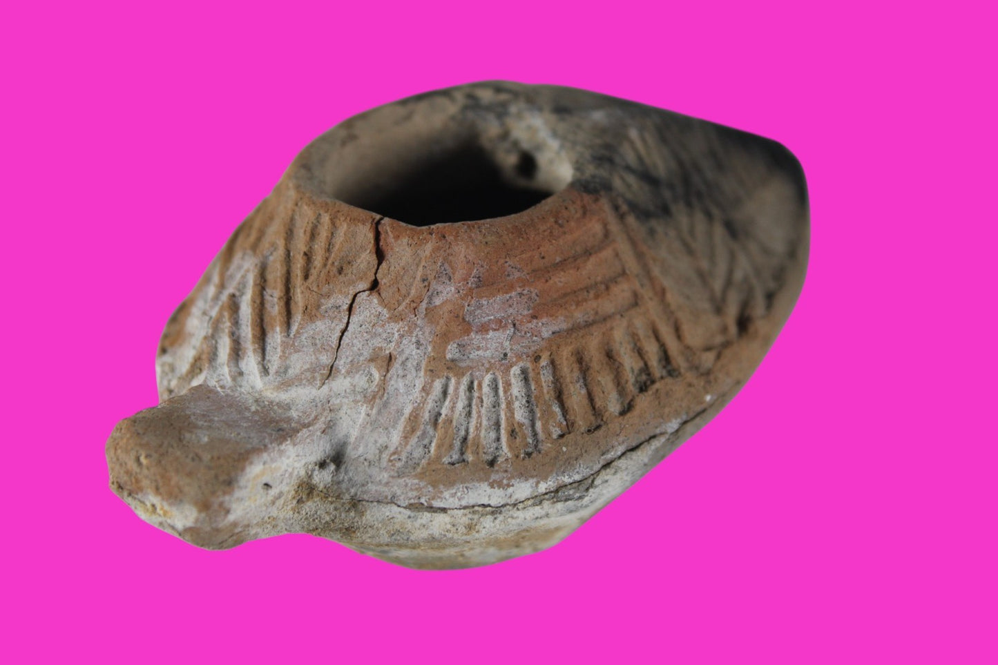 Holy Land Oil Lamp Ancient Artifact Time of the Christians 313-636 AD COA 189