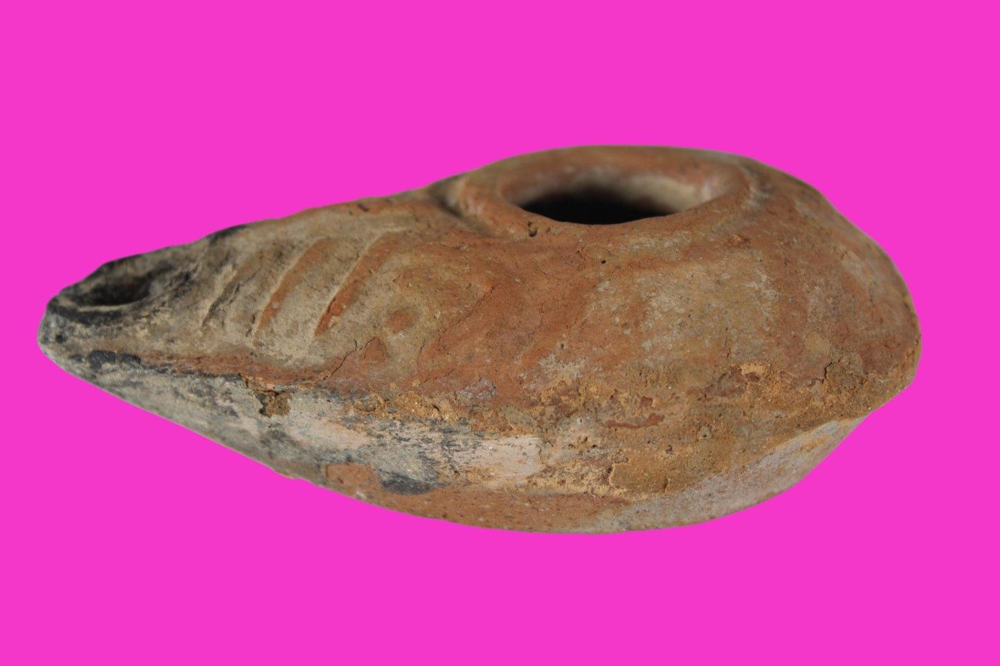 Holy Land Oil Lamp Ancient Artifact Time of the Christians 313-636 AD COA 180