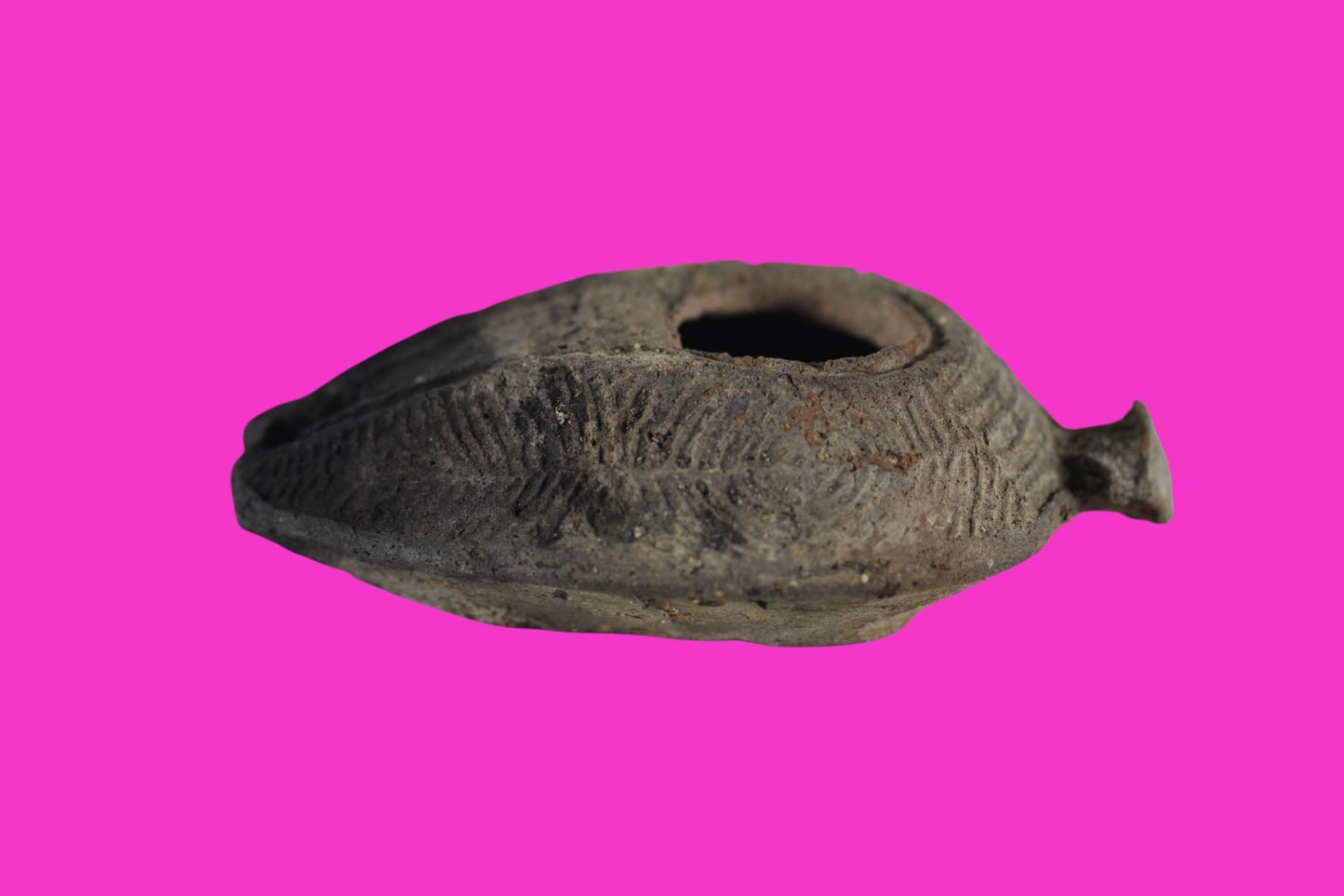 Time of the Christians Oil Lamp Ancient Holy Land Artifact 313-636 AD COA 08