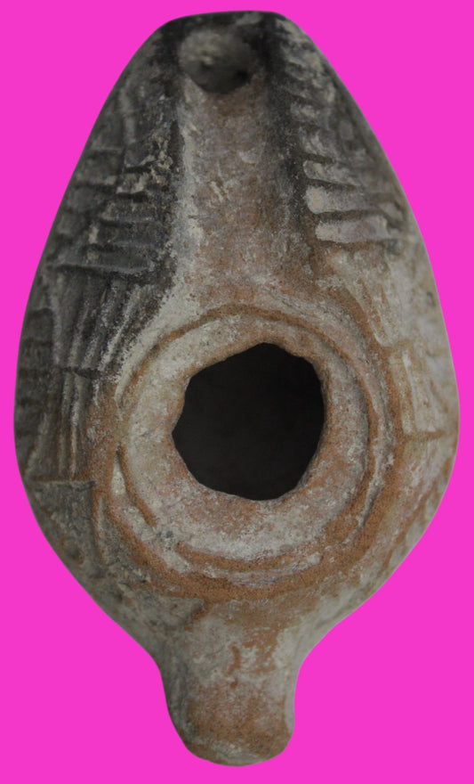Holy Land Oil Lamp Ancient Artifact Time of the Christians 313-636 AD COA 200