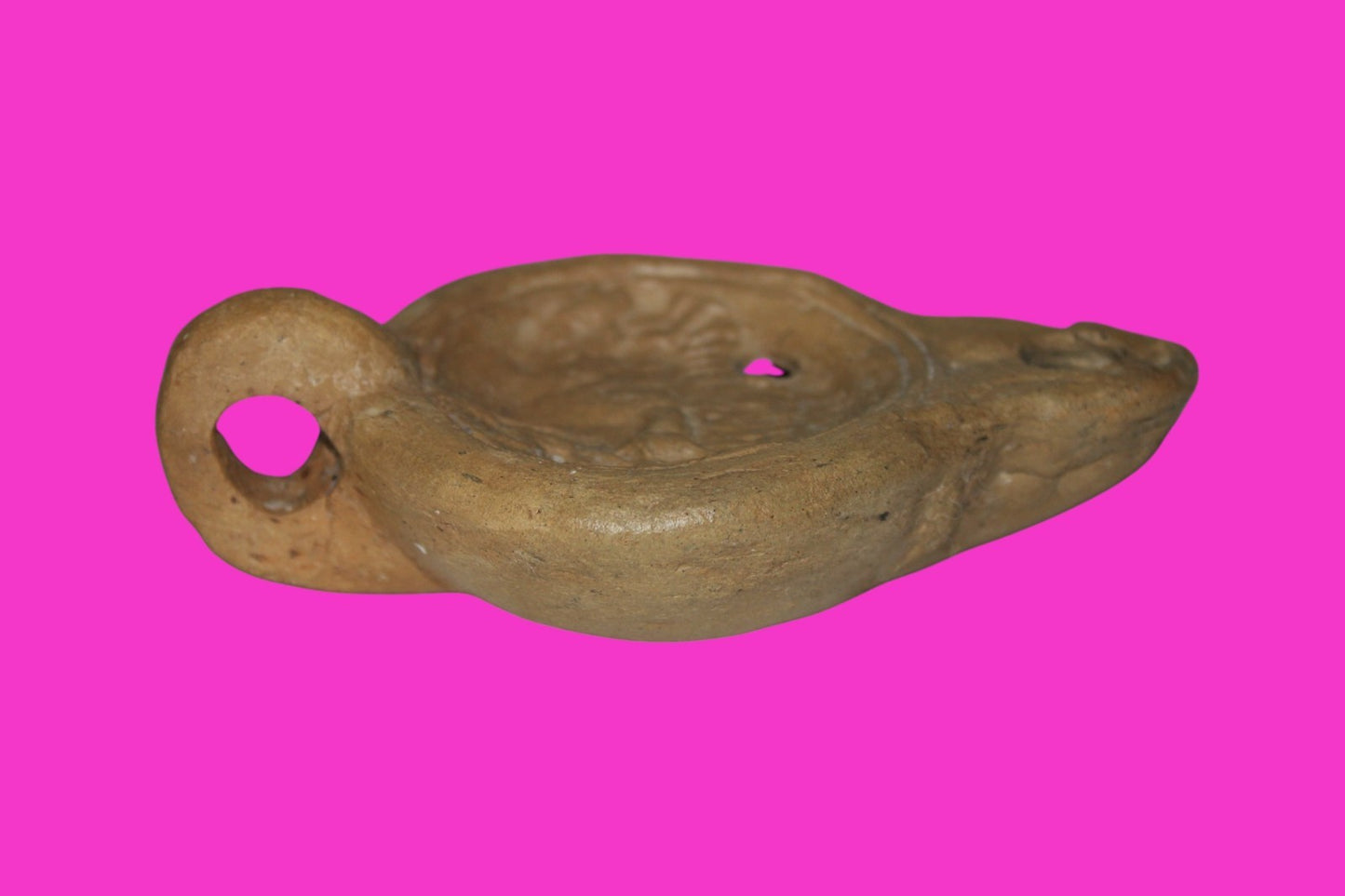 Four Horse War Chariot Oil Lamp Ancient Holy Land Artifact 200-400 AD COA J123