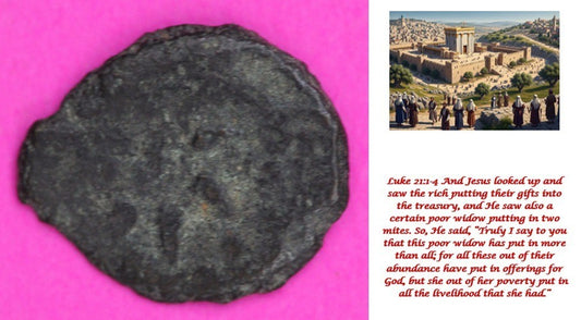 Widows Mite Coin Holy Land Artifact Frameable Display Card Jesus Christ COA F624