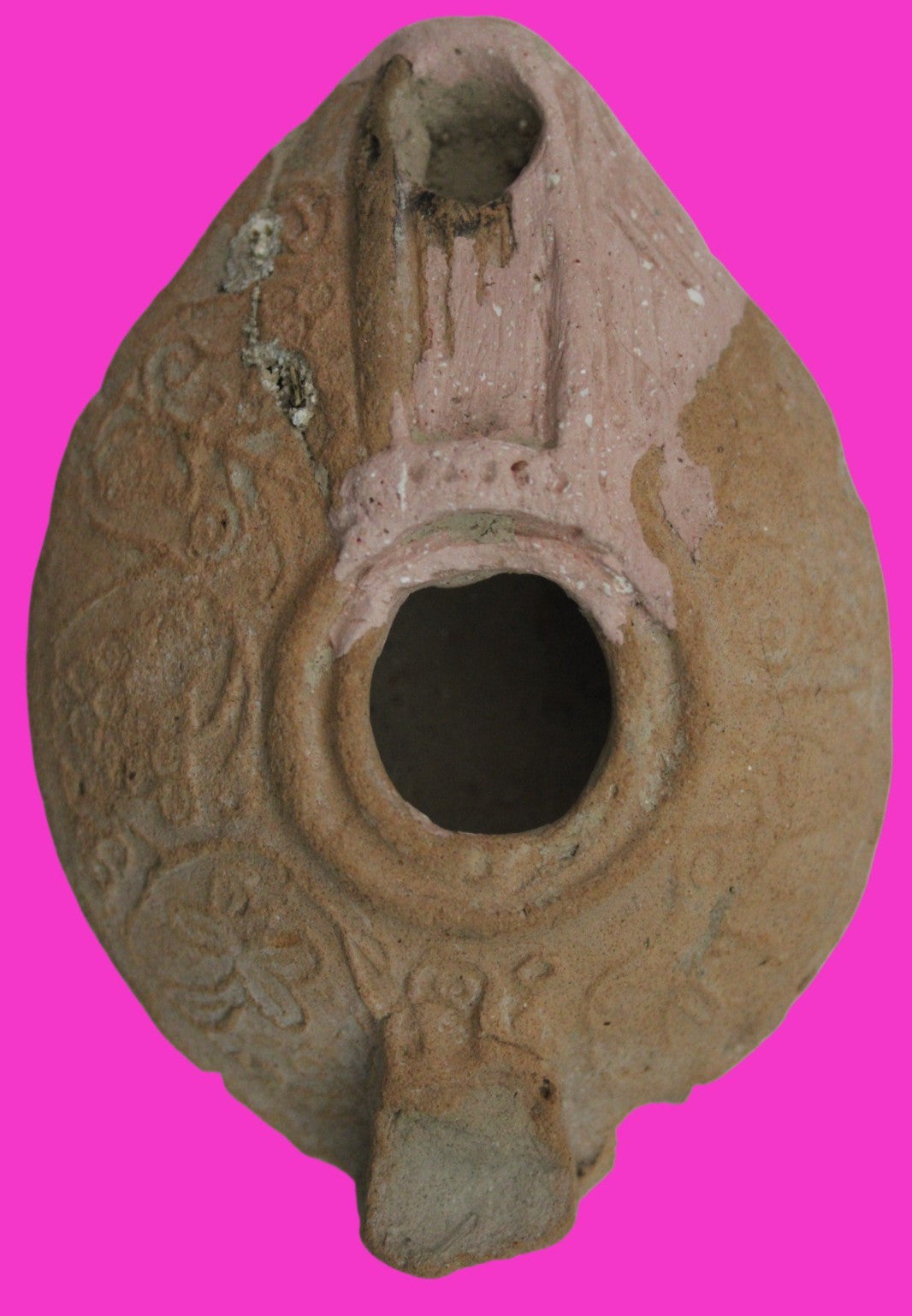 Holy Land Oil Lamp Ancient Artifact Time of the Christians 313-636 AD COA 208