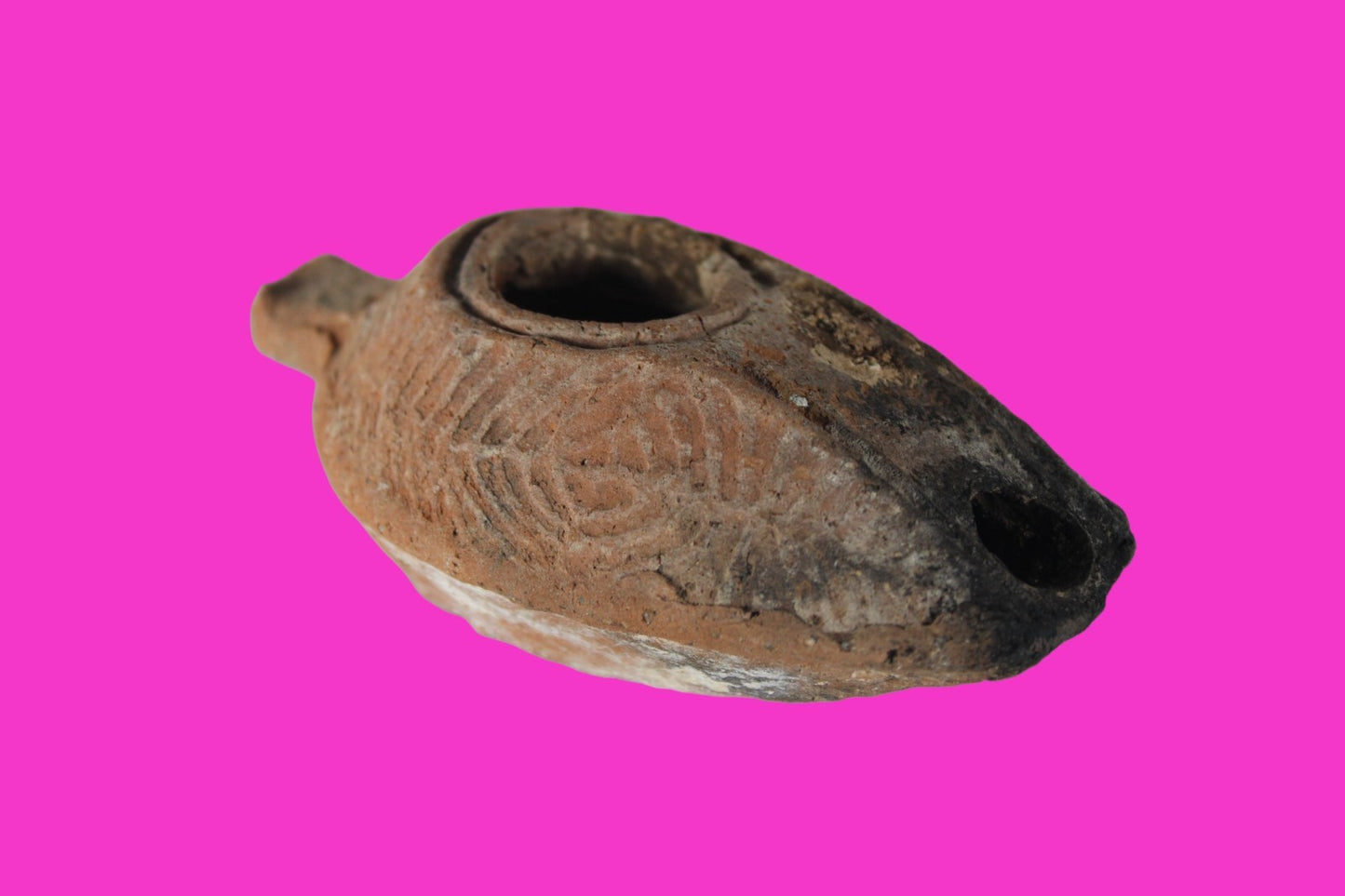 Holy Land Oil Lamp Ancient Artifact Time of the Christians 313-636 AD COA 214