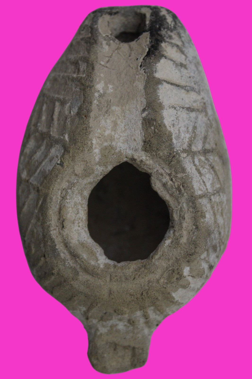 Holy Land Oil Lamp Ancient Artifact Time of the Christians 313-636 AD COA 206