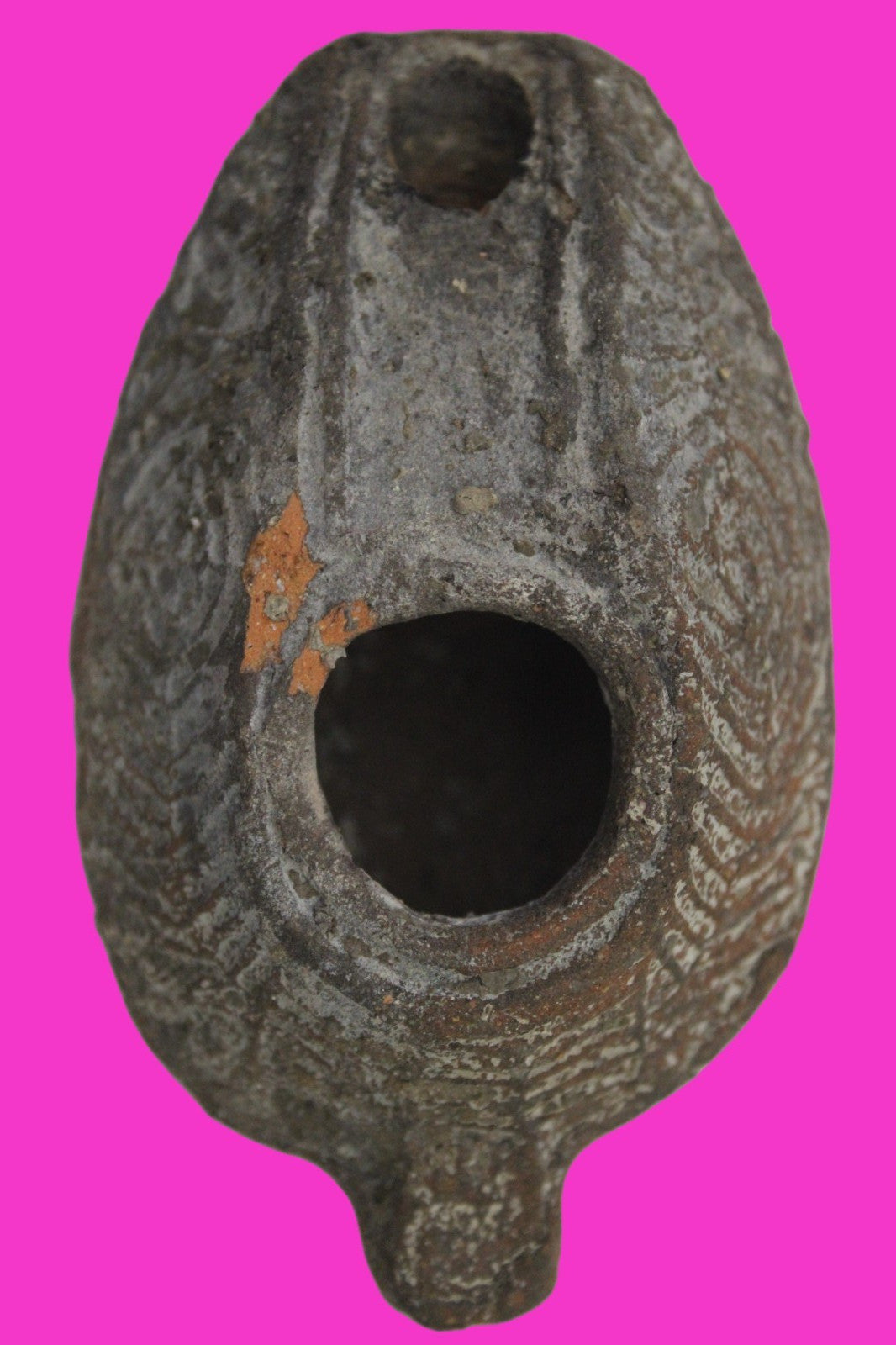 Time of the Christians Oil Lamp Ancient Holy Land Artifact 313-636 AD COA 139