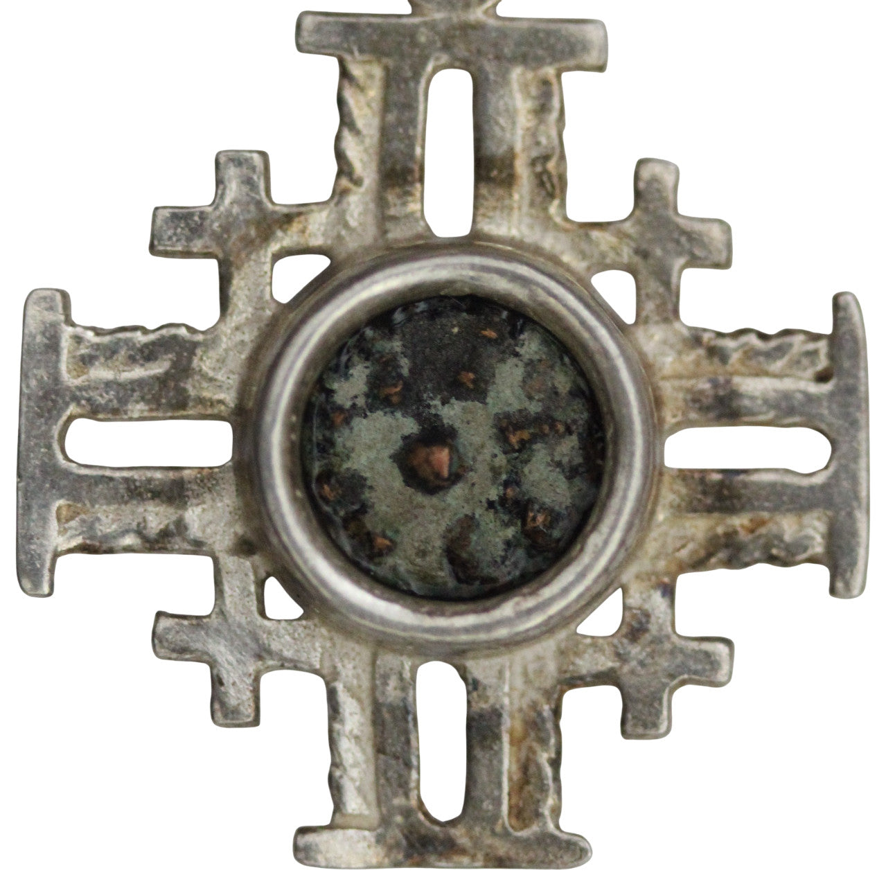 Widows Mite Cross Pendant 925 Silver Holy Land Artifact 2.1 grams No Chain COA20