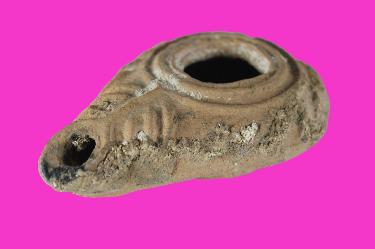 Holy Land Oil Lamp Ancient Artifact Time of the Christians 313-636 AD COA 193