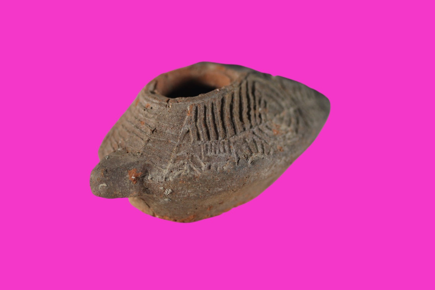 Time of the Christians Oil Lamp Ancient Holy Land Artifact 313-636 AD COA 33