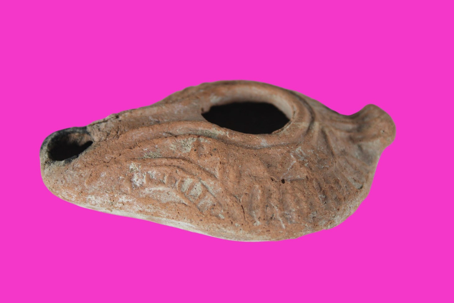 Holy Land Oil Lamp Ancient Artifact Time of the Christians 313-636 AD COA 195