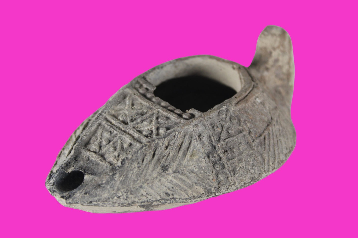 Holy Land Oil Lamp Ancient Artifact Time of the Christians 313-636 AD COA 225