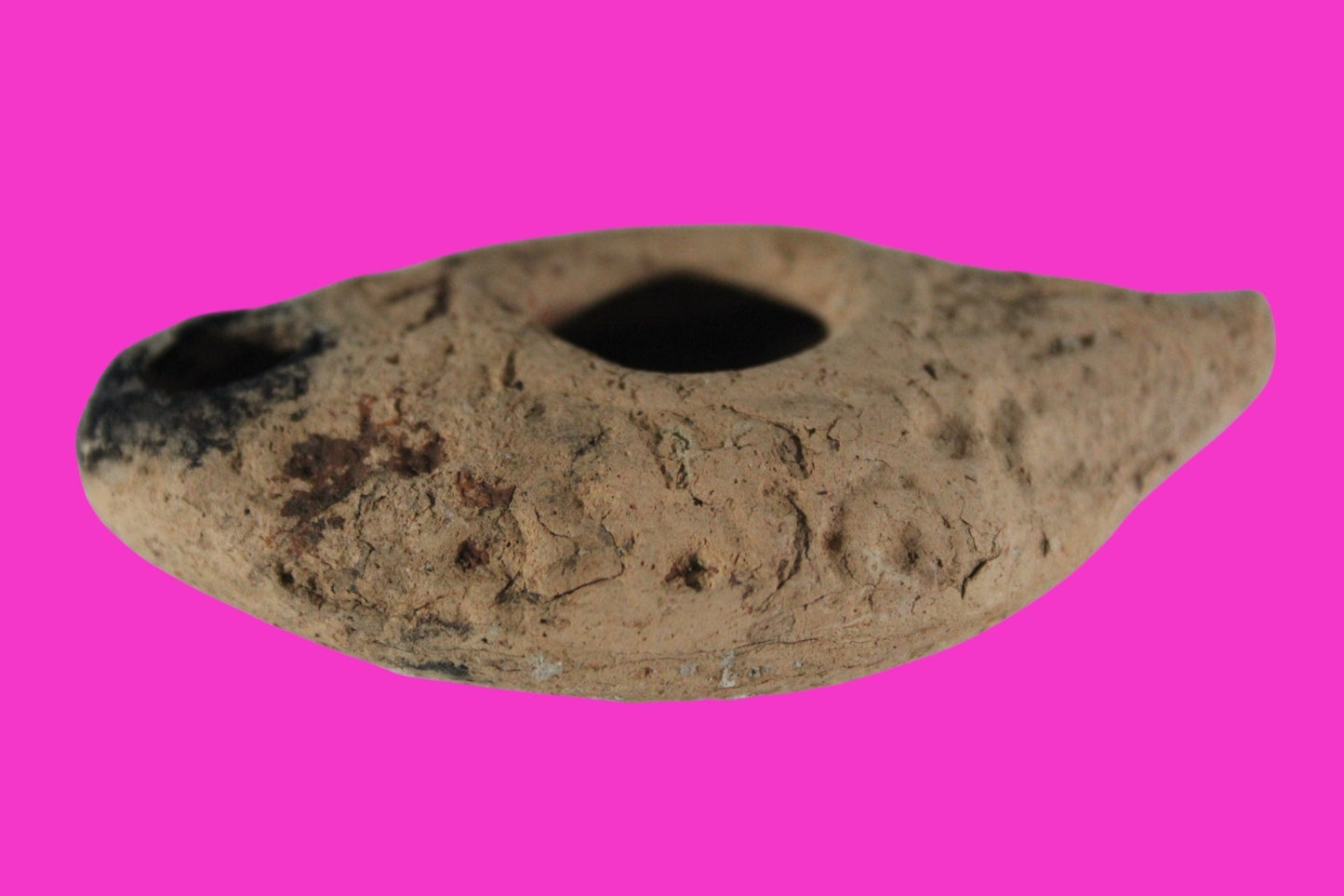 Ancient Holy Land Oil Lamp Artifact Land of Jesus Christ 100 BC-200 AD COA J146