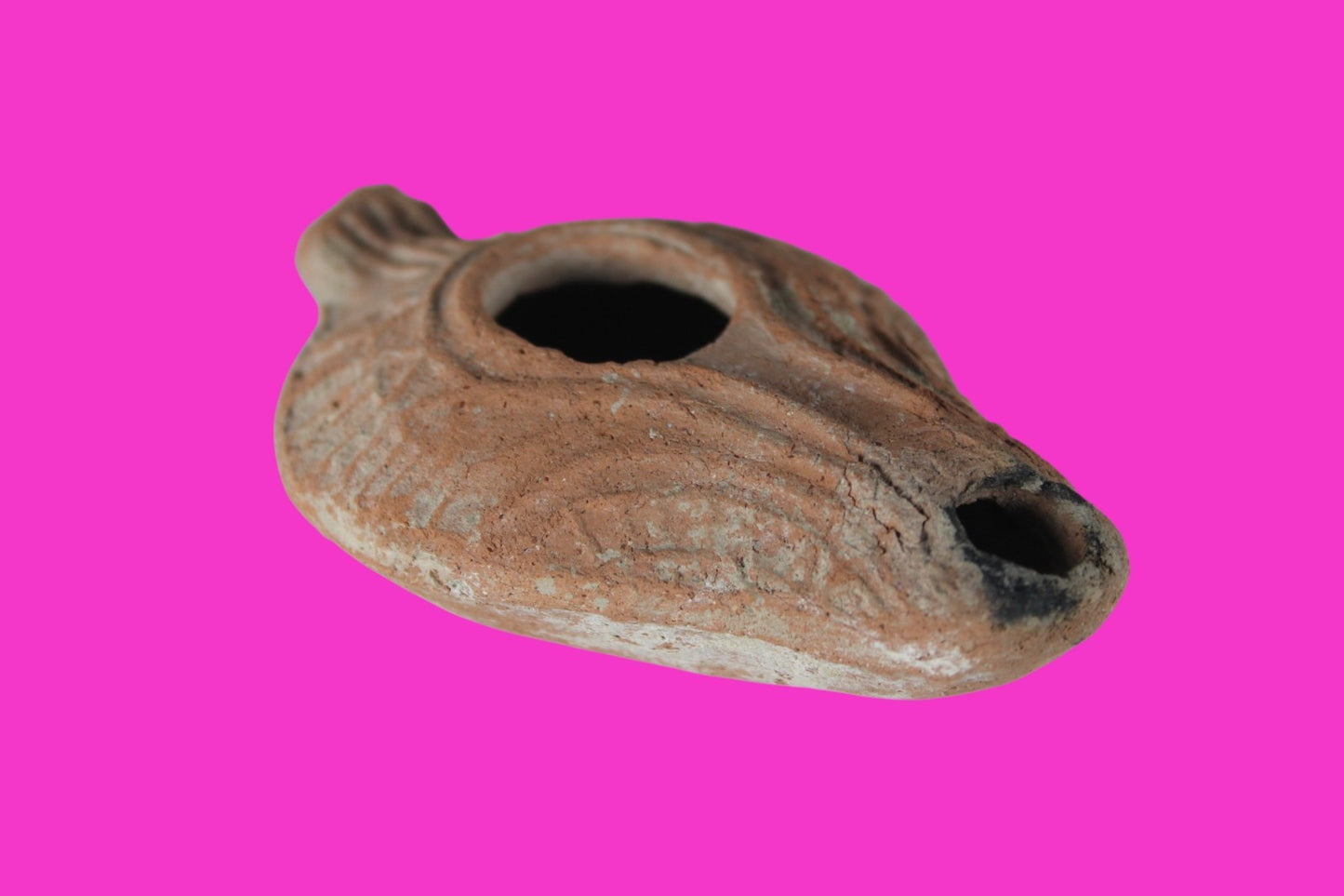 Holy Land Oil Lamp Ancient Artifact Time of the Christians 313-636 AD COA 195
