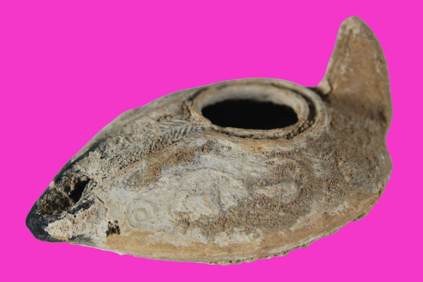 Holy Land Oil Lamp Ancient Artifact Time of the Christians 313-636 AD COA 204