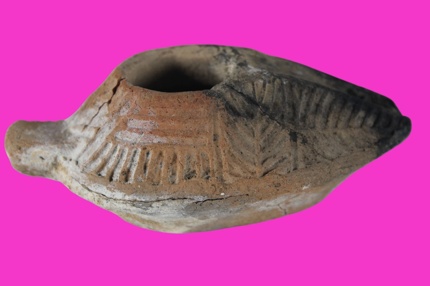 Holy Land Oil Lamp Ancient Artifact Time of the Christians 313-636 AD COA 189