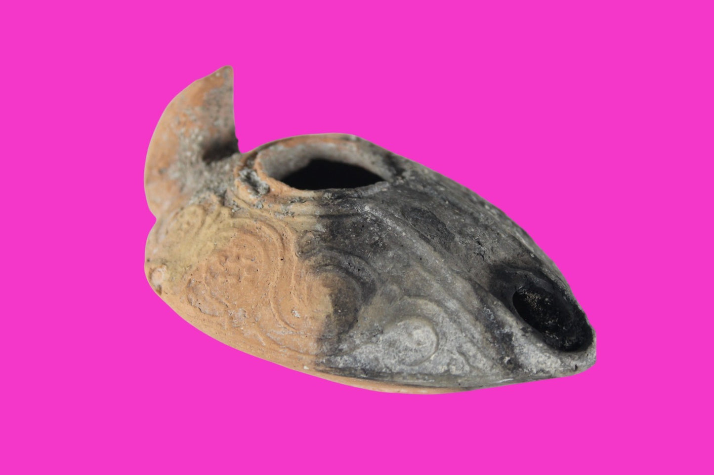 Holy Land Oil Lamp Ancient Artifact Time of the Christians 313-636 AD COA 224