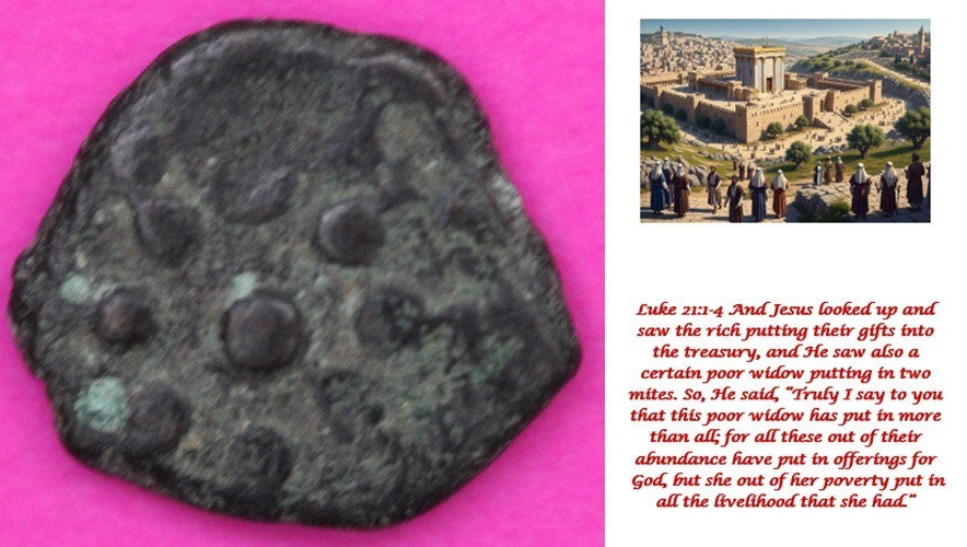 Widows Mite Coin Holy Land Artifact Frameable Display Card Jesus Christ COA F623