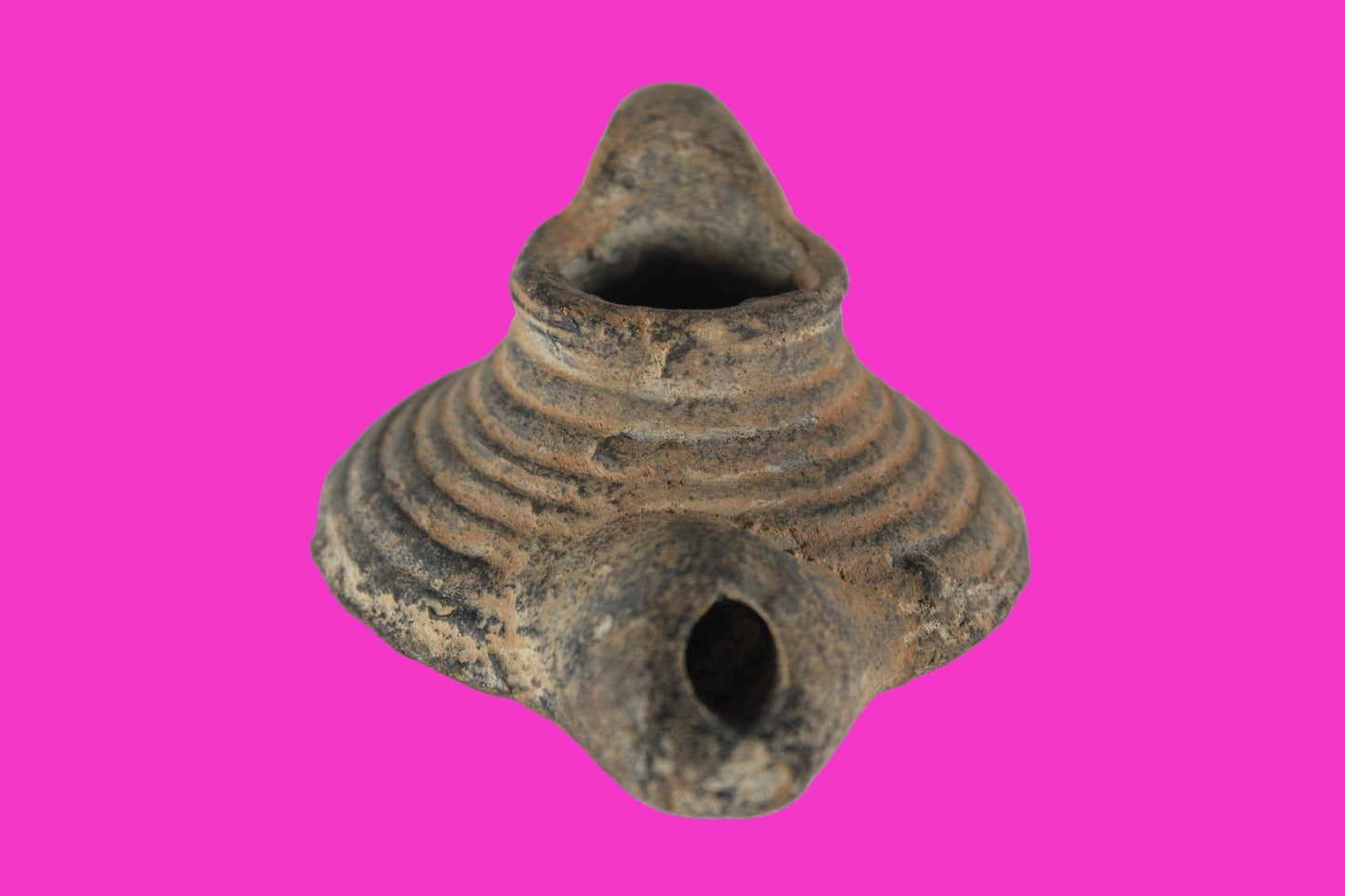 Holy Land Oil Lamp Ancient Artifact Time of the Arab Invasion 660-800 AD COA 242