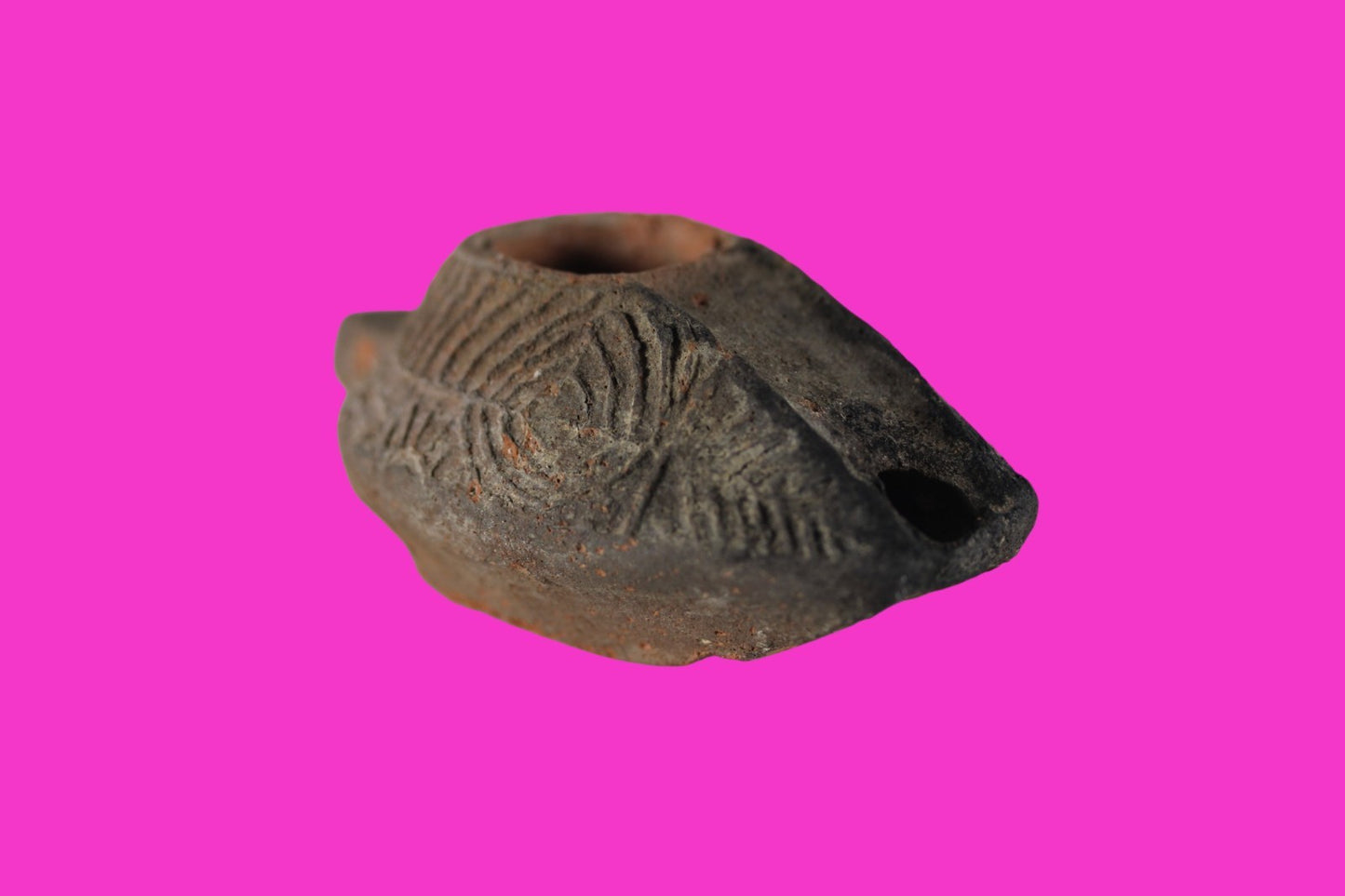 Time of the Christians Oil Lamp Ancient Holy Land Artifact 313-636 AD COA 33