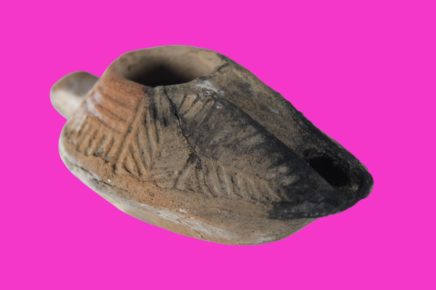 Holy Land Oil Lamp Ancient Artifact Time of the Christians 313-636 AD COA 189
