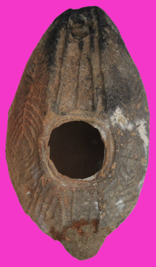 Holy Land Oil Lamp Ancient Artifact Time of the Christians 313-636 AD COA 216