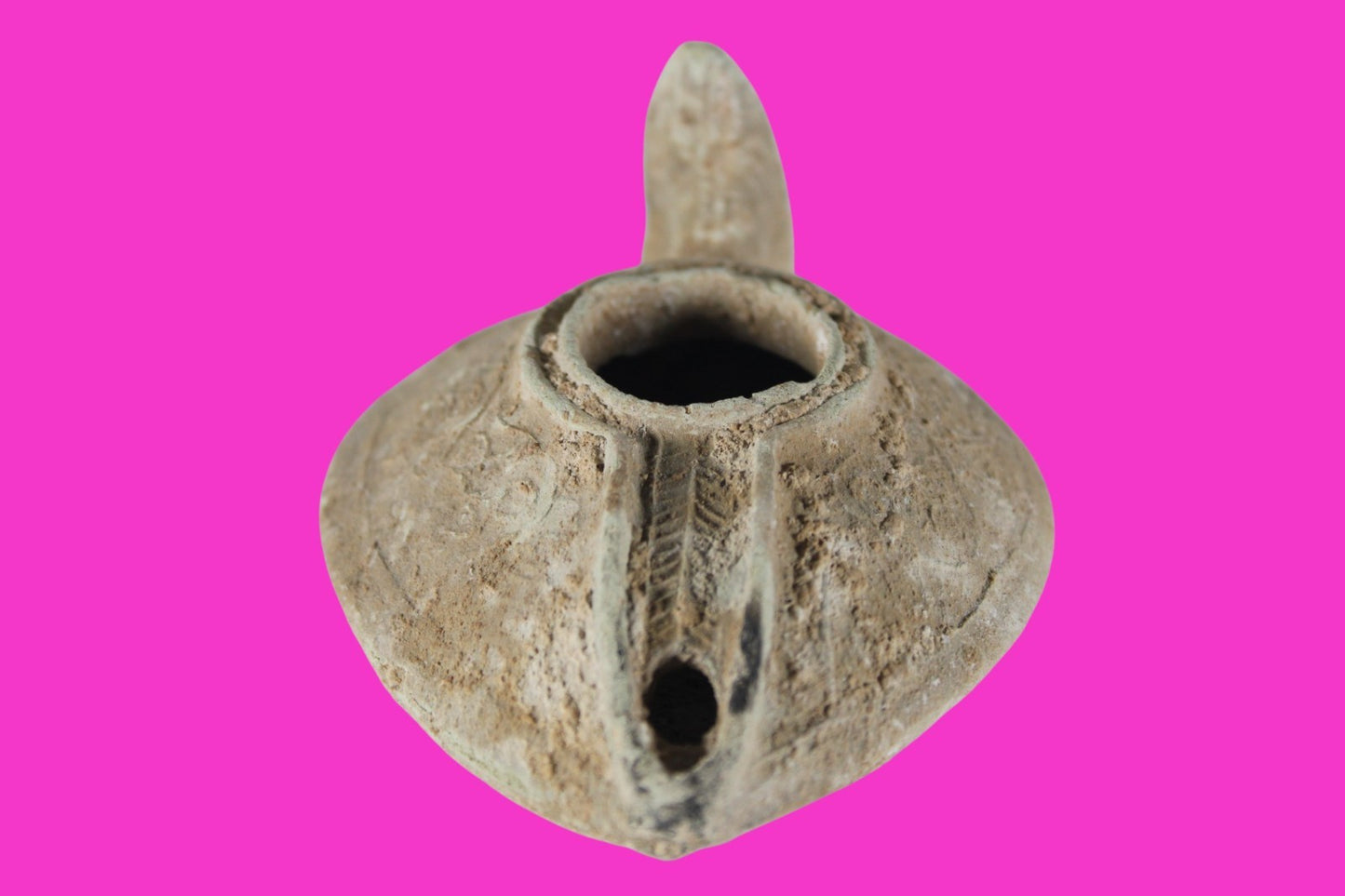 Holy Land Oil Lamp Ancient Artifact Time of the Christians 313-636 AD COA 218