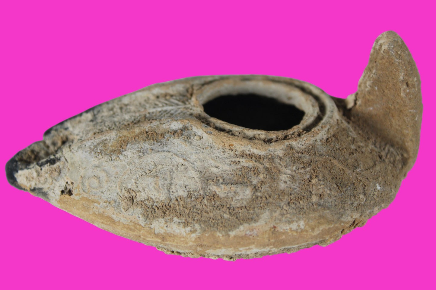 Holy Land Oil Lamp Ancient Artifact Time of the Christians 313-636 AD COA 204