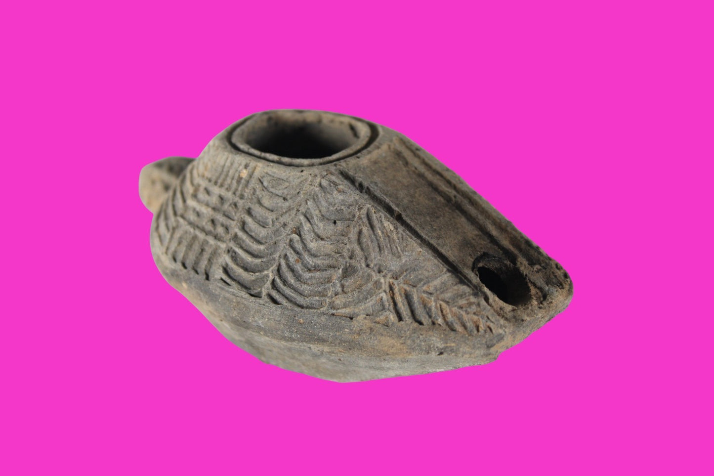 Holy Land Oil Lamp Ancient Artifact Time of the Christians 313-636 AD COA 212