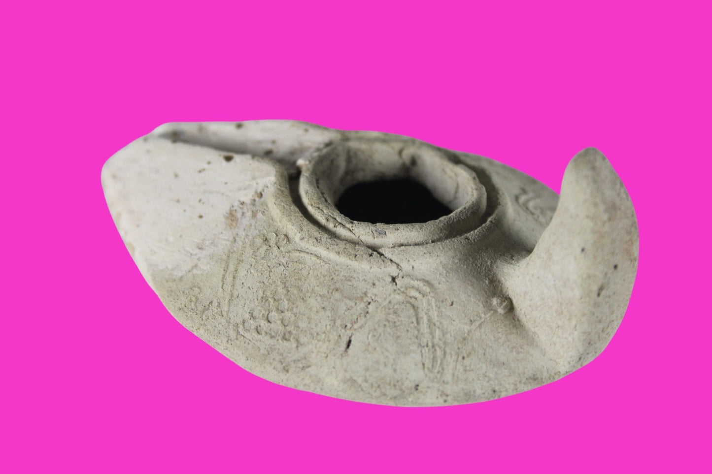 Holy Land Oil Lamp Ancient Artifact Time of the Christians 313-636 AD COA 191
