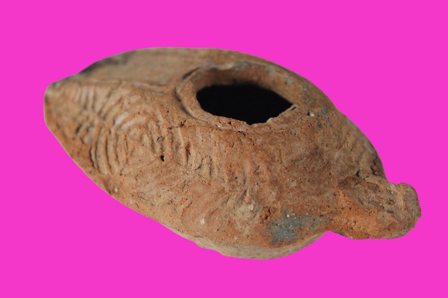 Oil Lamp Holy Land Ancient Artifact Jesus Christ Home Israel 300-600 AD COA 114