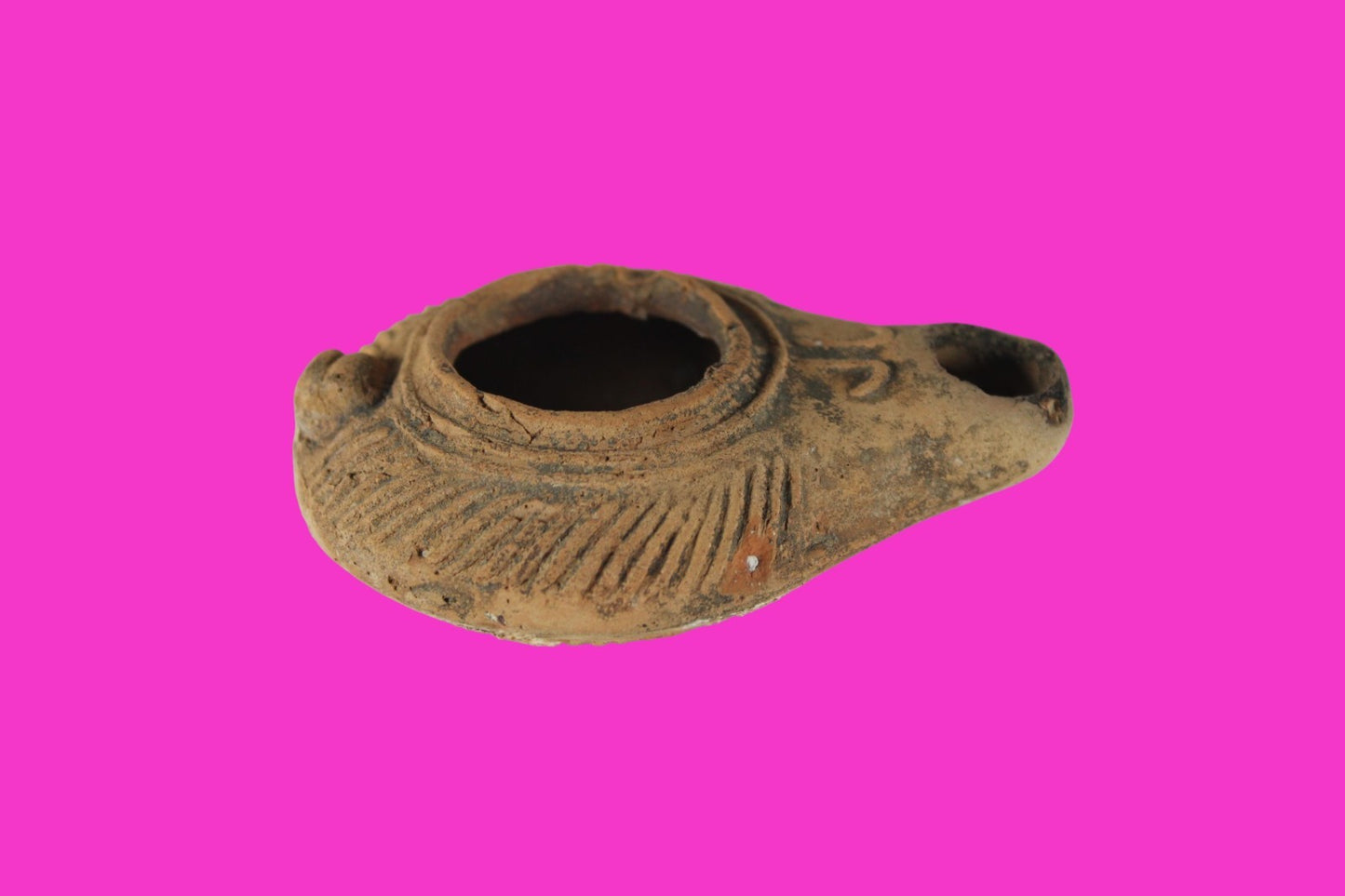 Holy Land Oil Lamp Ancient Artifact Time of Jesus & Apostles 63BC-323AD COA 159
