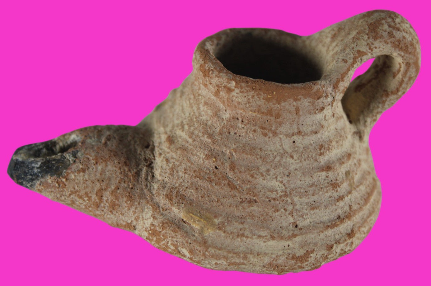 Holy Land Oil Lamp Ancient Artifact Time of the Arab Invasion 660-800 AD COA 238