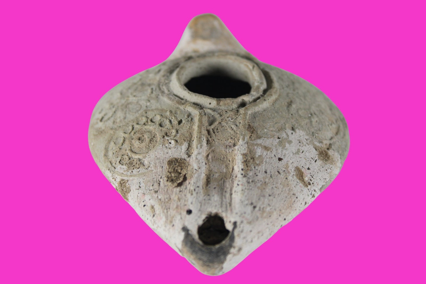 Holy Land Oil Lamp Ancient Artifact Time of the Christians 313-636 AD COA 215