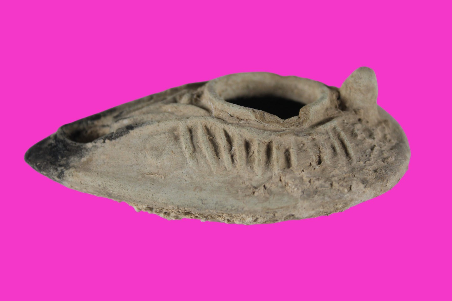 Holy Land Oil Lamp Ancient Artifact Time of the Christians 313-636 AD COA 187