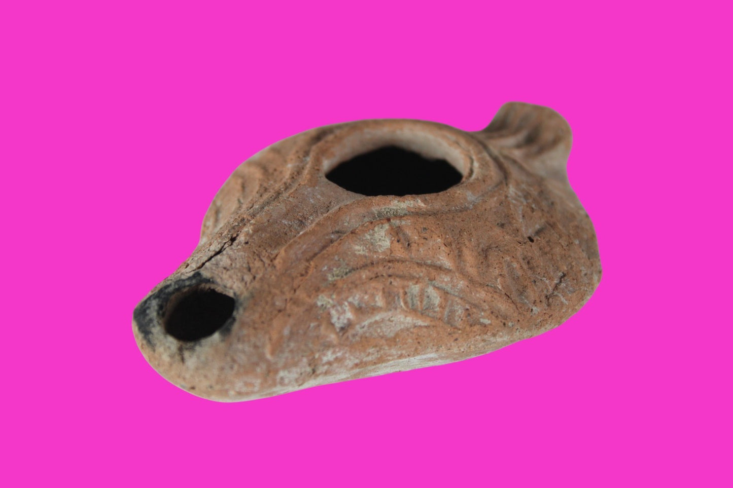 Holy Land Oil Lamp Ancient Artifact Time of the Christians 313-636 AD COA 195